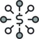 Business, networking, Circles, scheme, network, Business And Finance, Connection, Dollar Symbol Black icon