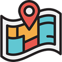 Maps And Flags, location, interface, position, Map, Geography, Orientation, Seo And Web Black icon