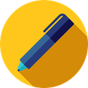 Tools And Utensils, Files And Folders, pencil, writing, Pen, Office Material, School Material Gold icon
