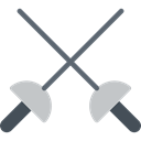 Sports And Competition, saber, foil, Fencing, Epee, swords, weapons, sports Black icon