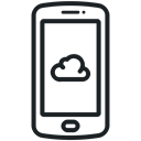 Cloud, smart-phone icon, Mobile Black icon