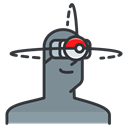 reality, Game, play, pokemon, virtual, Go Black icon