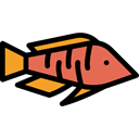 Foods, meat, Meats, Supermarket, Animal, fish, food, fishes, Animals Black icon