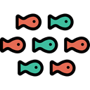 fish, Animal, fishes, food, meat, Meats, Shoal, Foods, Supermarket Black icon