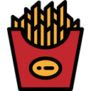 Fast food, food, Potatoes, junk food, Restaurant, french fries Black icon