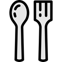 Restaurant, spoon, Knife, Tools And Utensils, Cutlery, Fork Black icon