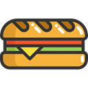 food, Bread, sandwich, snack, meal, Lunch, Food And Restaurant DarkSlateGray icon