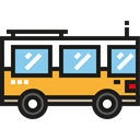 Bus, school bus, transport, Front View, Public transport, transportation Black icon