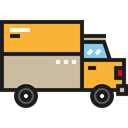 Lorry, Cargo Truck, truck, Automobile, transportation, transport, Delivery Truck Black icon