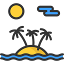 Holidays, Island, sun, Beach, landscape, nature Black icon
