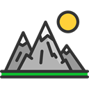Snow, landscape, mountains, nature, Altitude Black icon