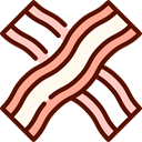 Bacon, food, Food And Restaurant, Strips, Bacons, Bacon Strips Maroon icon