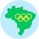 Olympic Games, Maps And Location, Geography, Map, brazil PaleTurquoise icon