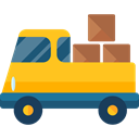 Delivery, transportation, truck, transport, vehicle, Automobile, Delivery Truck, Cargo Truck, Shipping And Delivery Black icon