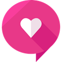 Heart, Chat, messages, speech bubble, romantic, Valentines Day, Love Message, Love And Romance DeepPink icon