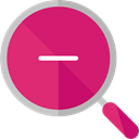 zoom, detective, ui, Loupe, Zoom out, Tools And Utensils, search, magnifying glass MediumVioletRed icon