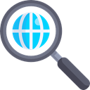 global, magnifying glass, search engine, Seo And Web, worldwide, Loupe, Tools And Utensils Black icon