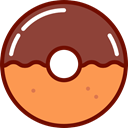 Dessert, sweet, doughnut, food, sugar SandyBrown icon