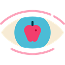 Apple, Eye, education, optical, Observation, vision Black icon
