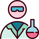 people, flask, Chemicals, lab, chemical, laboratory, scientist, Goggles, Lab Technician Black icon