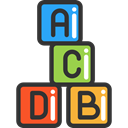 entertainment, Educative, Kid And Baby, toys, Abc, gaming, education, Alphabet, cube, Cubes, baby DarkSlateGray icon