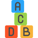 toys, Abc, gaming, baby, entertainment, Educative, Kid And Baby, education, Alphabet, cube, Cubes Black icon