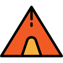 Holidays, woods, rural, nature, Camping, Forest, Tent Black icon