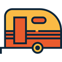 vehicle, Camping, Holidays, summer, transportation, transport, Trailer, Caravan DarkSlateGray icon