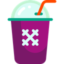 food, glass, Cold, fresh, drinking, straw, Ice Cubes, Glasses, drink Purple icon