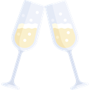Glasses, Food And Restaurant, Birthday And Party, party, Alcohol, food, toast, champagne, Celebration, Champagne Glass, Alcoholic Drinks Black icon