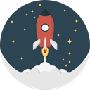 Rocket, transportation, Rocket Launch, transport, Space Ship, Rocket Ship, Space Ship Launch DarkSlateGray icon