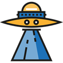Alien, transport, extraterrestrial, Science Fiction, Ufo, spaceship, transportation Black icon