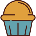 food, cupcake, muffin, Dessert, sweet, Bakery, baked, Food And Restaurant Goldenrod icon