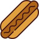 Hot Dog, Food And Restaurant, food, Fast food, junk food, Sausage Goldenrod icon