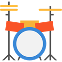 music, Drum, musical instrument, Percussion Instrument, Orchestra, Drum Set, Music And Multimedia Black icon