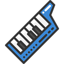 Keyboard, music, musical instrument, synthesizer, Keytar, Music And Multimedia Black icon