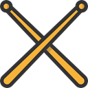 Orchestra, Drumsticks, Music And Multimedia, music, Drum, musical instrument, Percussion Instrument Black icon