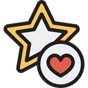 star, Favorite, Heart, Like, Shapes And Symbols Black icon