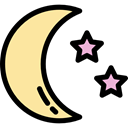 miscellaneous, Moon, night, nature, Half Moon, Moon Phase Black icon