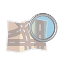 Find, zoom, Map, glass, Magnifier, And, Road Black icon