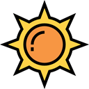 sun, weather, nature, Summertime, Sunny, warm, summer, meteorology Black icon