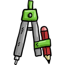 Drawing, miscellaneous, Draw, compass, education, School Materials, Tools And Utensils Black icon