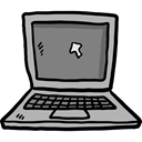 Laptop, Computer, technology, electronics, computing Black icon