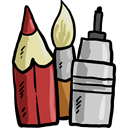 pencil, School Material, Edit Tools, Pen, education, paint brush, Writing Tool Black icon