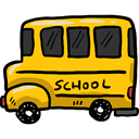 transportation, transport, vehicle, school bus, Automobile, Public transport Gold icon