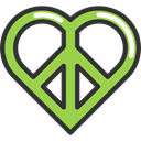 love, hippie, Peace, loving, Pacifism, Shapes And Symbols DarkSlateGray icon