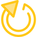 Arrows, Reload, Orientation, loading, Direction, ui, Multimedia Option, Circular Arrow Gold icon