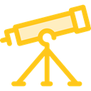 science, education, Observation, space, telescope, Tools And Utensils Gold icon