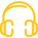 sound, Audio, Headphones, technology, electronics, earphones Gold icon