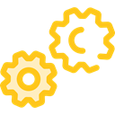 ui, cogwheel, Tools And Utensils, Gear, settings, configuration Gold icon